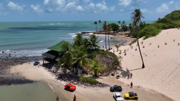 Karibi Táj Genipabu Beach Rio Grande Norte Ban Brazília Északkeletre — Stock videók
