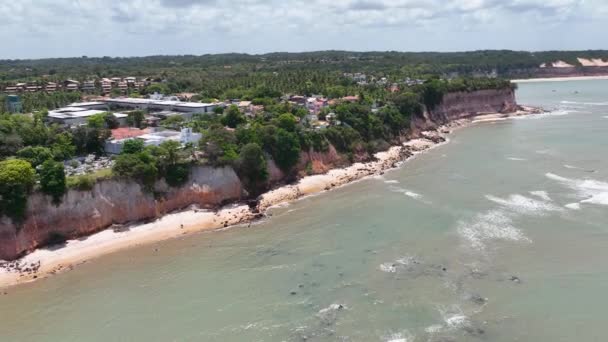Διάσημη Παραλία Pipa Στο Rio Grande Norte Στη Βραζιλία Βορειοανατολικά — Αρχείο Βίντεο