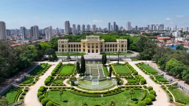 Знаменитый Бразильский Музей Независимости Центре Сан Паулу Бразилия Восстановлен 2022 — стоковое видео