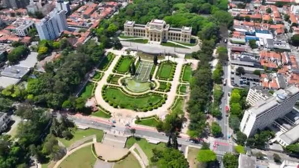 Знаменитый Музей Ипиранги Центре Сан Паулу Бразилия Восстановлен 2022 Году — стоковое видео