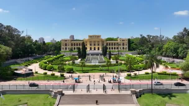2022年 圣保罗市中心著名的伊庇兰加博物馆开始修复 市中心的中世纪建筑 风景园林和城市的地标建筑 圣保罗巴西 — 图库视频影像