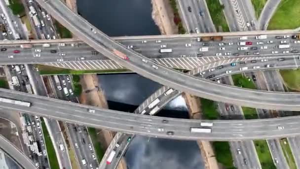 Bloqueo Tráfico Lapso Tiempo Carretera Hito Carretera Sao Paulo Brasil — Vídeos de Stock