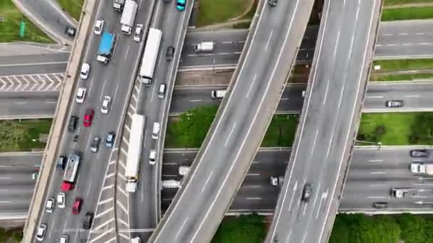 Timpul Trece Blocaj Trafic Reper Rutier Autostrada Din Sao Paulo — Videoclip de stoc