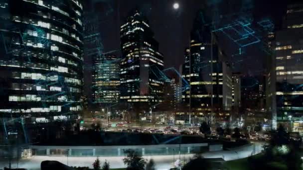 Santiago Chile Luftbild Der Cyber Stadt Smart City Mit Futuristischem — Stockvideo