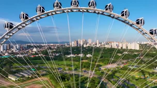 São Paulo Brasilien Major Ferris Wheel Entertainment Latinamerika Centrala Sao — Stockvideo