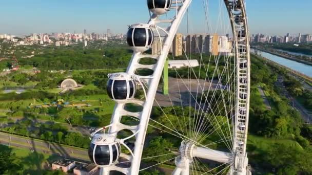 Sao Paulo Brazilia Major Ferris Wheel Entertainment Din America Latină — Videoclip de stoc