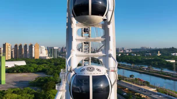 Σάο Πάολο Βραζιλία Major Ferris Wheel Entertainment Της Λατινικής Αμερικής — Αρχείο Βίντεο