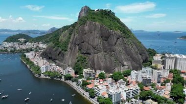 Sugarloaf Mountain At Downtown Rio De Janeiro In Rio De Janeiro Brazil. Travel Destination. Tourism Scene. Downtown Rio De Janeiro At Rio De Janeiro Brazil. Summer Travel. Tropical Scene.