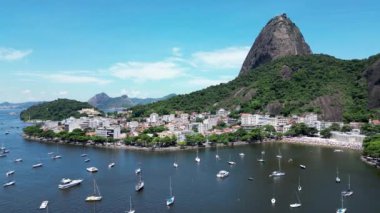 Sugarloaf Mountain At Downtown Rio De Janeiro In Rio De Janeiro Brazil. Travel Destination. Tourism Scene. Downtown Rio De Janeiro At Rio De Janeiro Brazil. Summer Travel. Tropical Scene.