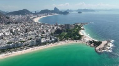 Ipanema Beach At Downtown Rio De Janeiro In Rio De Janeiro Brazil. Travel Destination. Tourism Scene. Downtown Rio De Janeiro At Rio De Janeiro Brazil. Summer Travel. Tropical Scene.