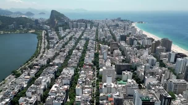 Ipanema Beach Downtown Rio Janeiro Rio Janeiro Brazil Travel Destinations — Vídeo de Stock