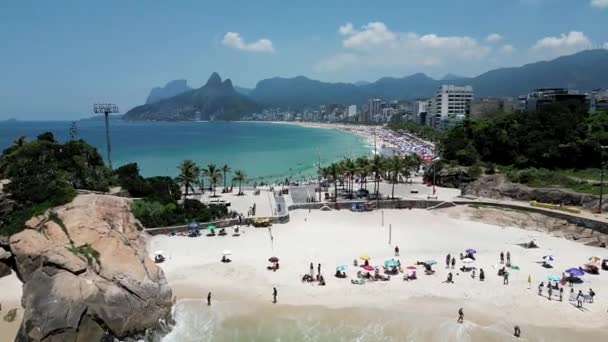 Пляж Арпоадор Центре Рио Жанейро Рио Жанейро Бразилия Путешествия Туристические — стоковое видео