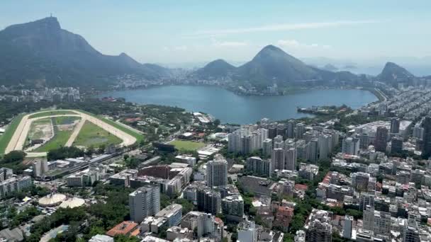 Rodrigo Freitas Lake Downtown City Rio Janeiro Brazil Travel Destinations — Stockvideo