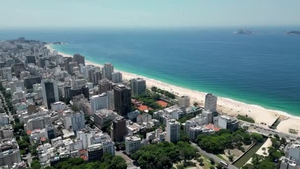 Ipanema Beach Downtown Rio Janeiro Rio Janeiro Brazil Travel Destinations — Video Stock