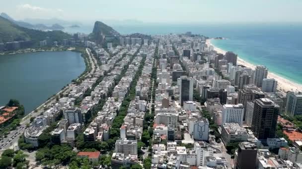Ipanema Beach Downtown Rio Janeiro Rio Janeiro Brazil Travel Destinations — Vídeo de Stock