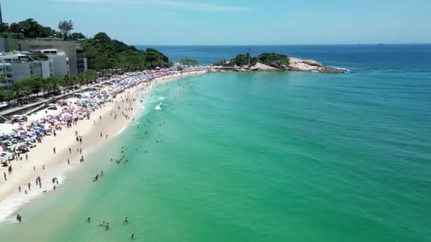 Arpoador Beach Downtown Rio Janeiro Rio Janeiro Brazil Travel Destinations — Vídeo de Stock