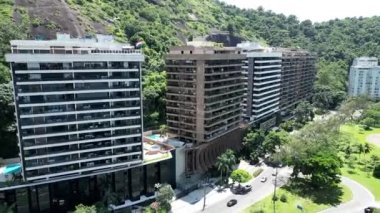 Coast Buildings At Rodrigo De Freitas Lagoon In Rio De Janeiro Brazil. Tourism Scene. Coast Buildings Architecture At Rodrigo De Freitas Lagoon In Rio De Janeiro Brazil.