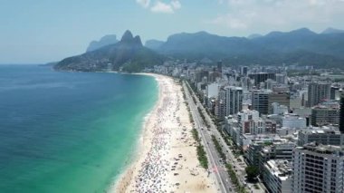 Ipanema Beach At Downtown Rio De Janeiro In Rio De Janeiro Brazil. Travel Destination. Tourism Scene. Downtown Rio De Janeiro At Rio De Janeiro Brazil. Summer Travel. Tropical Scene.