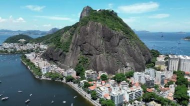 Sugarloaf Mountain At Downtown Rio De Janeiro In Rio De Janeiro Brazil. Travel Destination. Tourism Scene. Downtown Rio De Janeiro At Rio De Janeiro Brazil. Summer Travel. Tropical Scene.