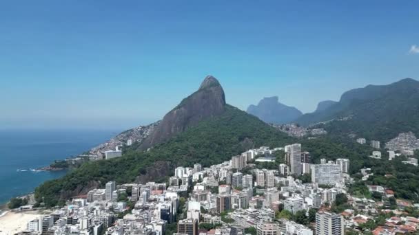 Clădiri Coastă Leblon Rio Janeiro Brazilia Destinație Călătorie Peisaj Turistic — Videoclip de stoc