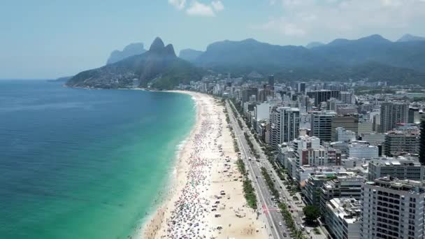 Пляж Ипанема Центре Рио Жанейро Рио Жанейро Бразилия Пункт Назначения — стоковое видео
