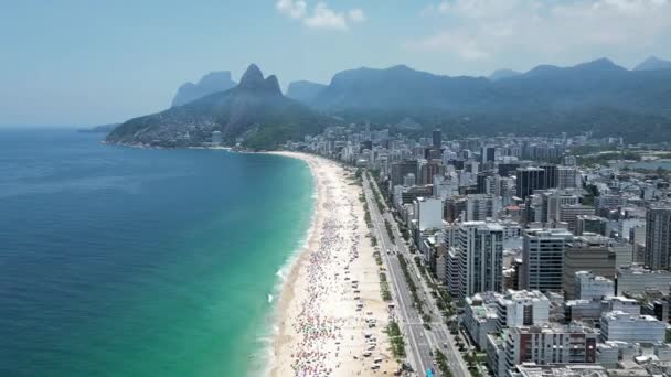 Пляж Ипанема Центре Рио Жанейро Рио Жанейро Бразилия Пункт Назначения — стоковое видео