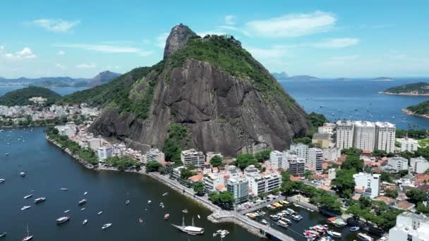 Sugar Loaf Mountain Downtown Rio Janeiro Rio Janeiro Brazil Travel — Video Stock