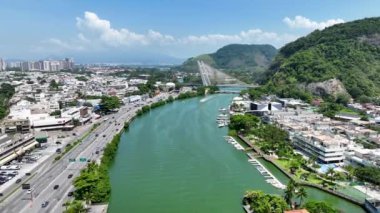 Tijuca Lake At Barra Da Tijuca In Rio De Janeiro Brazil. Travel Destination. Tourism Scene. Barra Da Tijuca At Rio De Janeiro Brazil. Summer Travel. Tropical Scene.