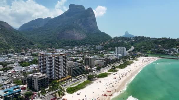 Пляж Пепе Барра Тижука Рио Жанейро Бразилия Пункт Назначения Туристическая — стоковое видео