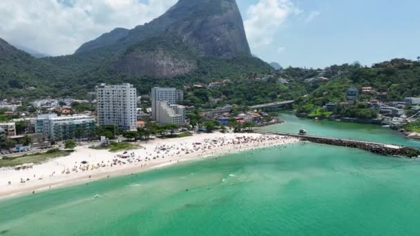 Pepe Beach Barra Tijuca Rio Janeiro Brazil Travel Destinations Tourism — Stockvideo
