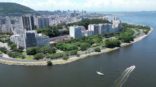 Flamengo Park Downtown Rio Janeiro Rio Janeiro Brazil Travel Destination — Vídeos de Stock