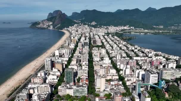 Ipanema Beach Downtown Rio Janeiro Rio Janeiro Brazil Travel Destinations — Vídeos de Stock