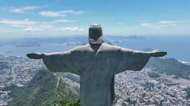 Christ The Redeemer At Tijuca National Park In Rio De Janeiro Brazil. Mountains Corcovado Skyline. Tourism Scene. Christ The Redeemer At Rio De Janeiro Brazil. Christ Redeemer Mountains Skyline.