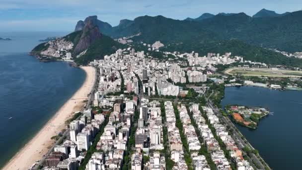 Ipanema Beach Downtown Rio Janeiro Rio Janeiro Brazil Travel Destination — Stock video