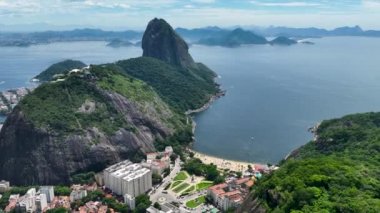 Sugarloaf Mountain At Downtown Rio De Janeiro In Rio De Janeiro Brazil. Travel Destination. Tourism Scene. Downtown Rio De Janeiro At Rio De Janeiro Brazil. Summer Travel. Tropical Scene.