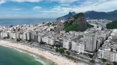 Copacabana Beach At Downtown Rio De Janeiro In Rio De Janeiro Brazil. Travel Destinations. Tourism Scenery. Downtown Rio De Janeiro At Rio De Janeiro Brazil. Summer Travel. Tropical Scenery.