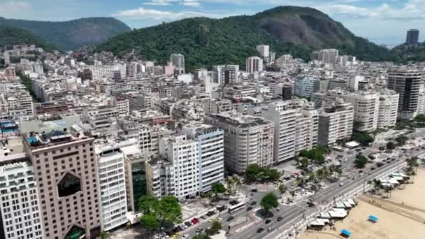 Coast Buildings Copacabana Beach Rio Janeiro Brazil Travel Destinations Tourism — 비디오