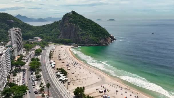 Leme Beach Downtown Rio Janeiro Rio Janeiro Brazil Travel Destinations — Vídeo de Stock