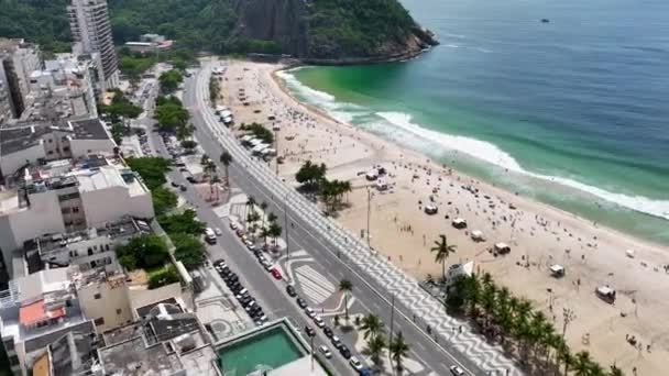 Leme Beach Downtown Rio Janeiro Rio Janeiro Brazil Travel Destination — 图库视频影像