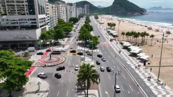 Atlantica Avenue Copacabana Beach Rio Janeiro Brazil Travel Destination Tourism — Video