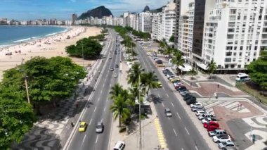 Coastal Avenue At Copacabana Beach In Rio De Janeiro Brazil. Travel Destinations. Tourism Scenery. Copacabana Beach At Rio De Janeiro Brazil. Summer Travel. Tropical Scenery.
