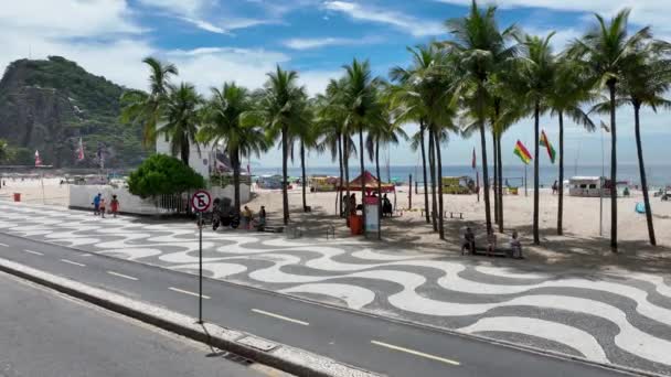 Coast Avenue Copacabana Beach Rio Janeiro Brazil Travel Destination Tourism — Stockvideo