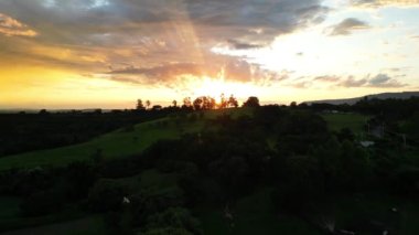 Sunset Sky At Rural Landscape In Countryside Landscape. Country Green. Field Environmental. Rural Landscape At Countryside Landscape. Plantation Country. Farming Environmental.