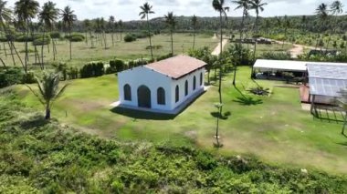 Alagoas Brezilya 'daki Sao Miguel Dos Milagres Kilisesi. Ünlü kilise. Doğa manzarası. Arka plan sahnesi. Seyahat belgesi. Sao Miguel Dos Milagres Alagoas.