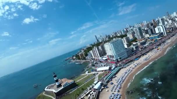 Faro Barra Salvador Bahía Brasil Paisaje Viaje Fondo Del Centro — Vídeos de Stock