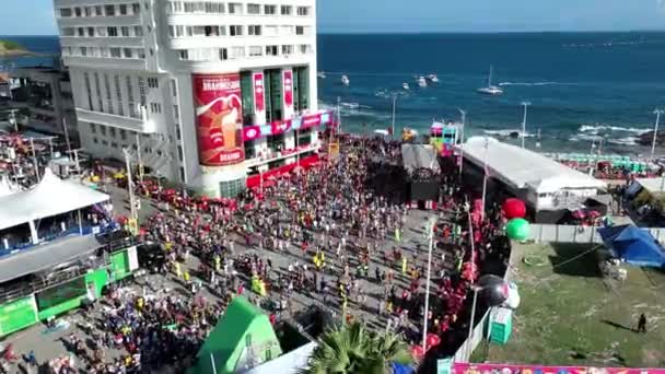 Fête Carnaval Salvador Bahia Brésil Paysage Voyage Contexte Centre Ville — Video