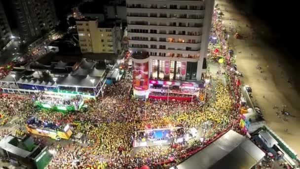 Fiesta Carnaval Salvador Bahía Brasil Paisaje Carnaval Fondo Del Centro — Vídeo de stock