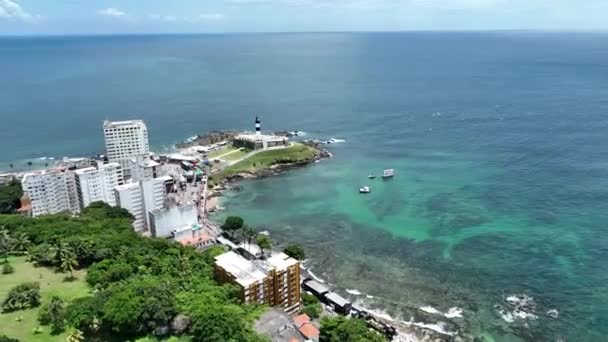 巴西巴伊亚州萨尔瓦多海岸城 旅游景观 市中心背景 旅游目的地 假期及旅游目的地 令人惊叹的城市景观 巴西巴伊亚州萨尔瓦多海岸城 — 图库视频影像