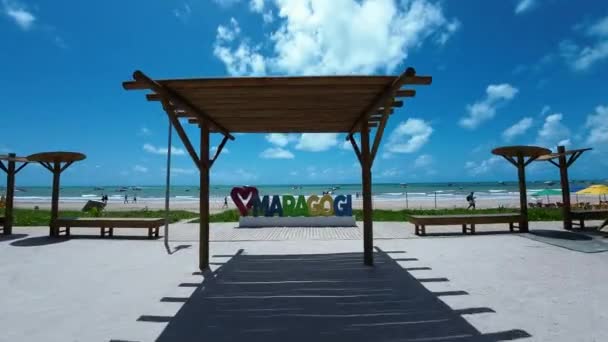 Central Beach Maragogi Alagoas Brazilia Peisaj Turistic Caribbean Background Peisaj — Videoclip de stoc