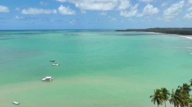 Alagoas Brezilya 'daki Japaratinga' daki Boqueirao Plajı. Turizm arazisi. Karayip arka planı. Seyahat Manzarası. Tatil Varış Yeri. Deniz Burnu Sahnesi. Boqueirao Sahili Japonya Alagoas Brezilya.
